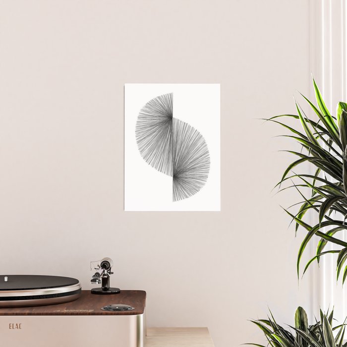 Mid Century Modern Geometric Abstract S Shape Line Drawing Pattern Poster Gallery Image 2