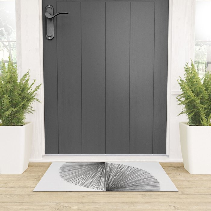 Mid Century Modern Geometric Abstract S Shape Line Drawing Pattern Welcome Mat Gallery Image 3