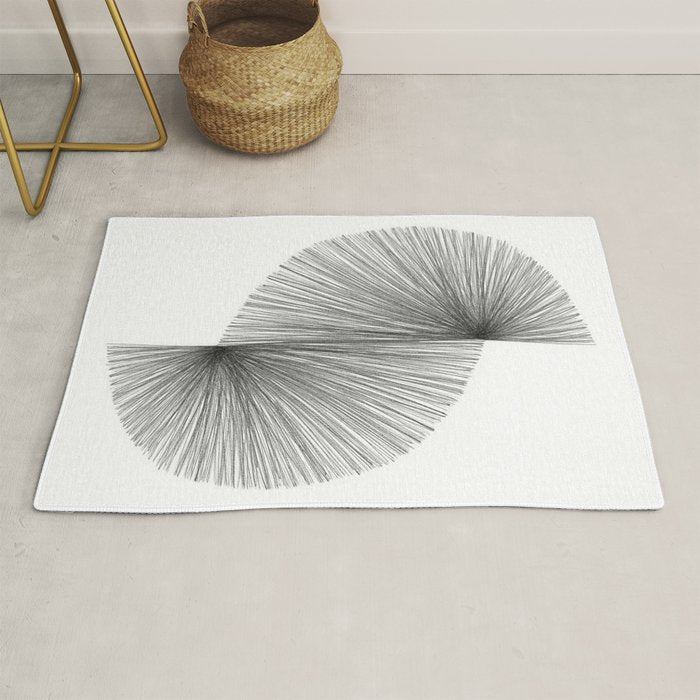 Mid Century Modern Geometric Abstract S Shape Line Drawing Pattern Rug Gallery Image 1