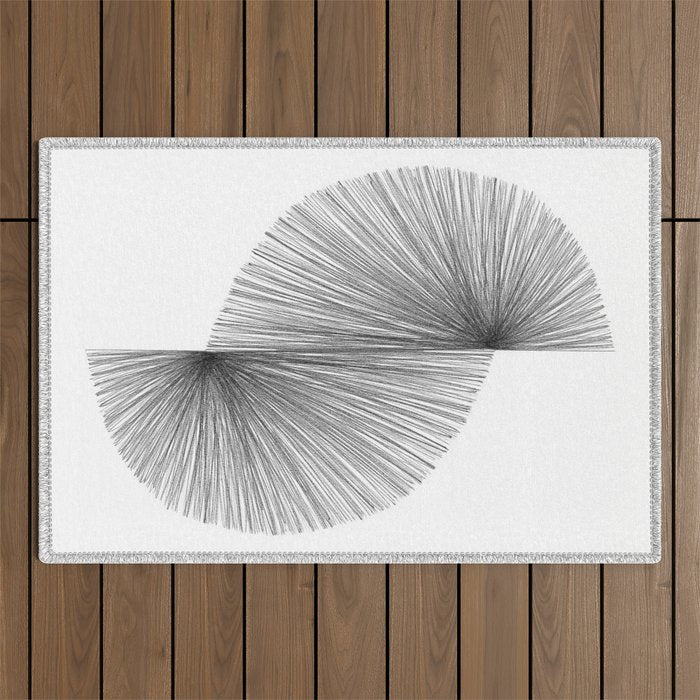 Mid Century Modern Geometric Abstract S Shape Line Drawing Pattern Outdoor Rug Gallery Image 1