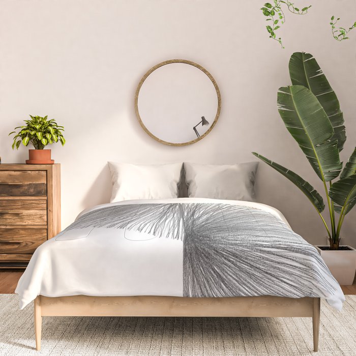 Mid Century Modern Geometric Abstract S Shape Line Drawing Pattern Comforter Gallery Image 3