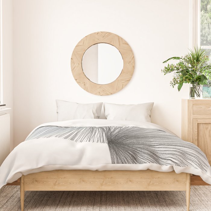 Mid Century Modern Geometric Abstract S Shape Line Drawing Pattern Duvet Cover Gallery Image 3