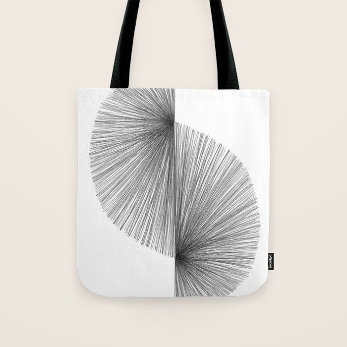 Mid Century Modern Geometric Abstract S Shape Line Drawing Pattern Tote Bag Gallery Image 1