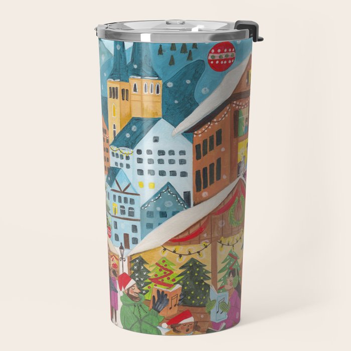 Christmas market in the village Travel Mug Gallery Image 2