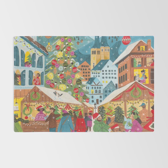 Christmas market in the village Rug Gallery Image 2