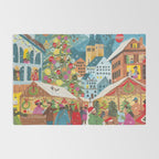 Christmas market in the village Rug Gallery Image 2
