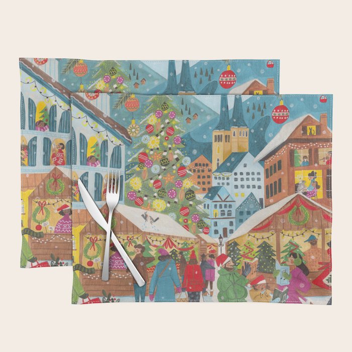 Christmas market in the village Placemat Gallery Image 1