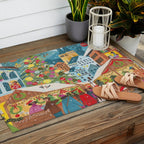 Christmas market in the village Outdoor Rug Gallery Image 2