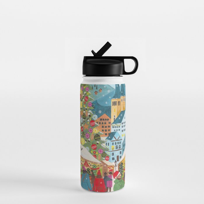 Christmas market in the village Water Bottle Gallery Image 1