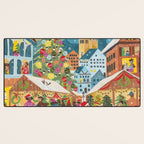 Christmas market in the village Desk Mat Gallery Image 3
