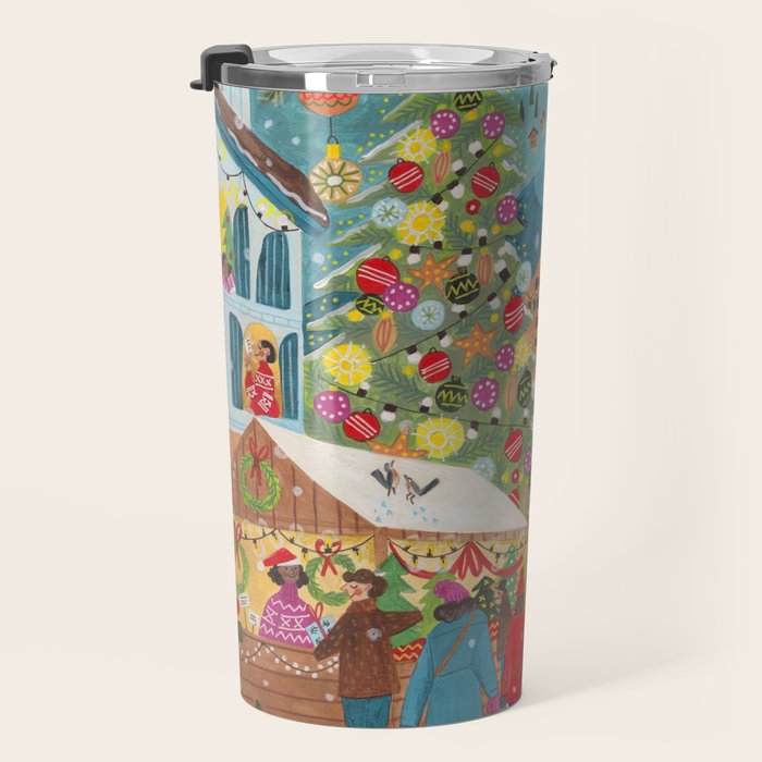 Christmas market in the village Travel Mug Gallery Image 3