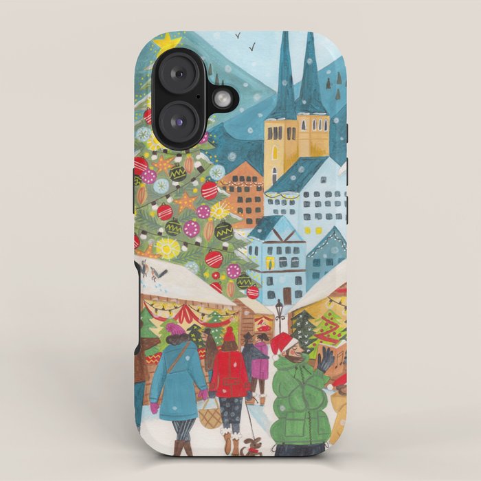 Christmas market in the village iPhone Case Gallery Image 1