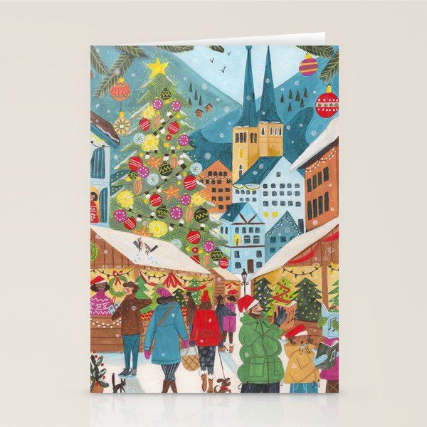 Christmas market in the village Stationery Card Gallery Image 2
