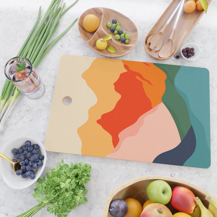 Colorful nature mountain landscape art Cutting Board Gallery Image 2