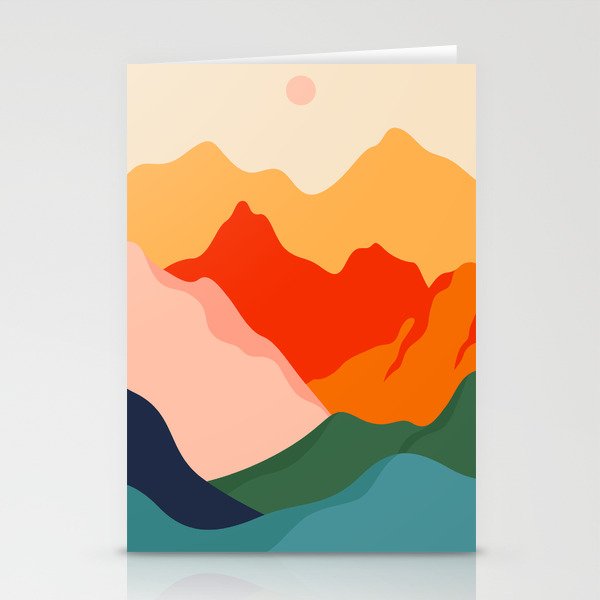 Colorful nature mountain landscape art Stationery Card Gallery Image 2