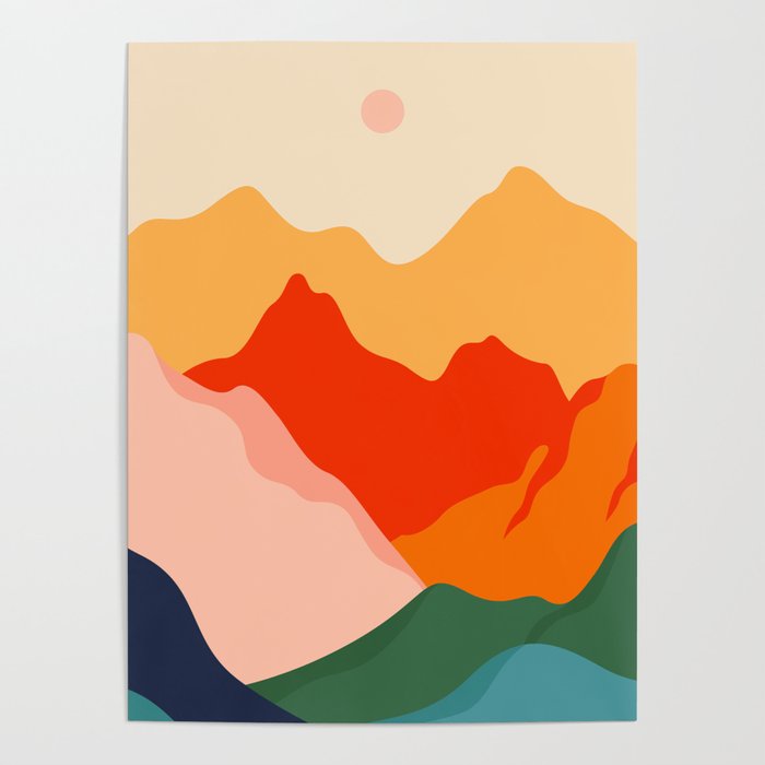 Colorful nature mountain landscape art Poster Gallery Image 4