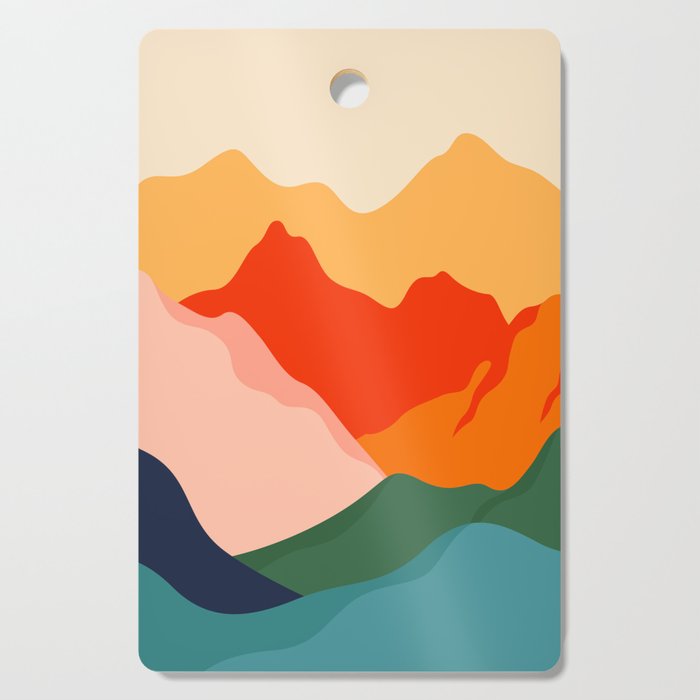 Colorful nature mountain landscape art Cutting Board Gallery Image 1