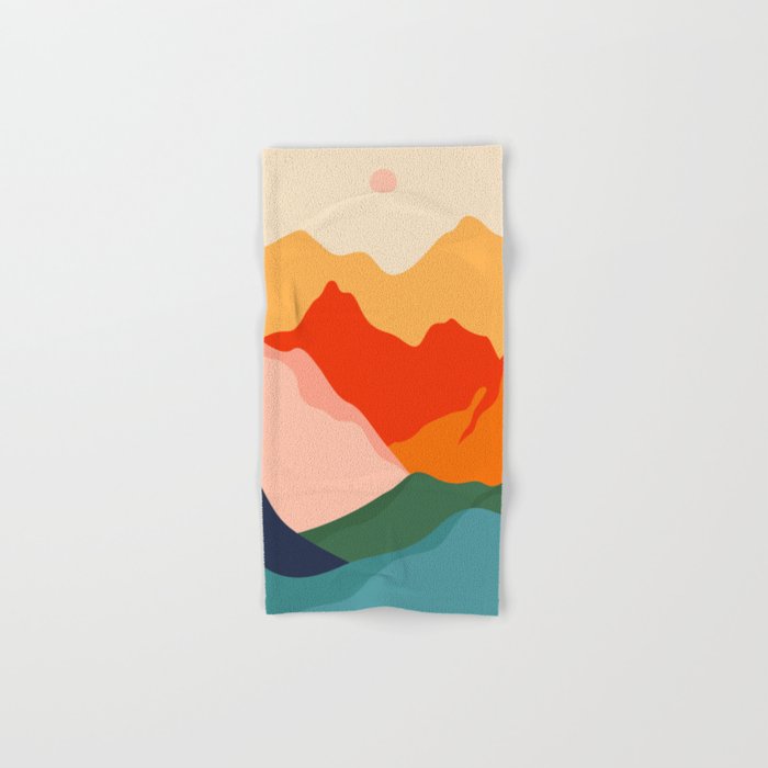 Colorful nature mountain landscape art Bath Towel Gallery Image 1