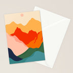 Colorful nature mountain landscape art Stationery Card Gallery Image 2