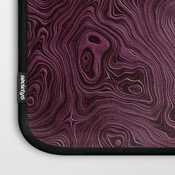 Royal Maroon Silk Moire Pattern Laptop Sleeve Gallery Image 3