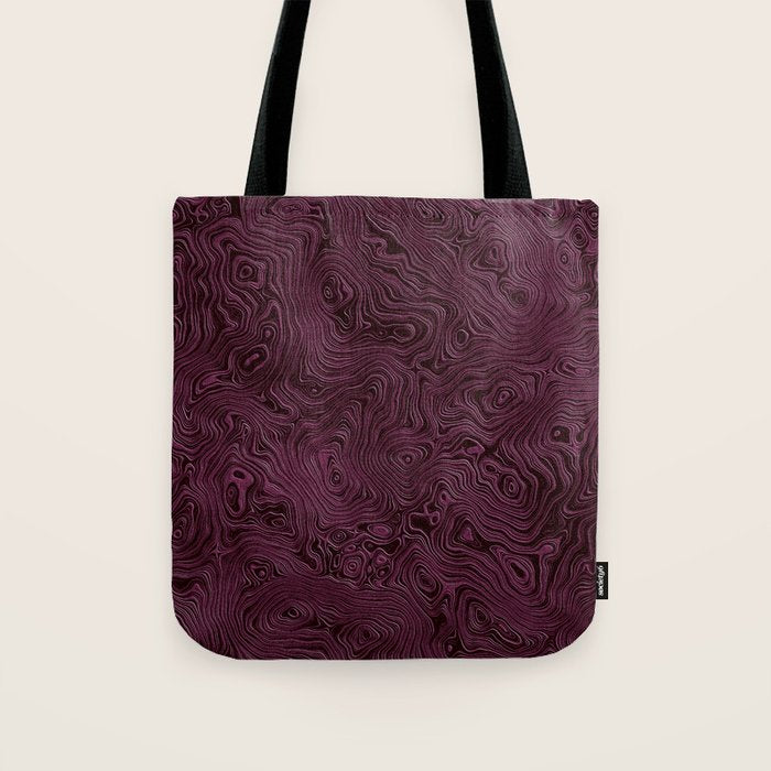 Royal Maroon Silk Moire Pattern Tote Bag Gallery Image 1
