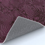 Royal Maroon Silk Moire Pattern Rug Gallery Image 4