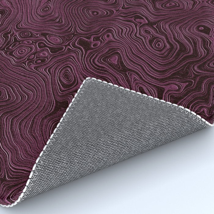 Royal Maroon Silk Moire Pattern Rug Gallery Image 4