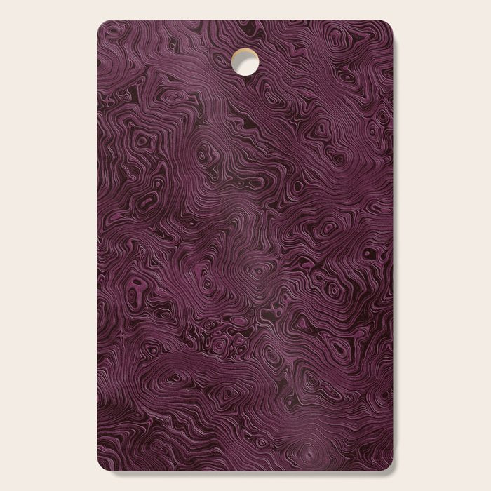 Royal Maroon Silk Moire Pattern Cutting Board Gallery Image 1