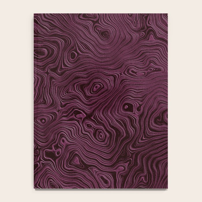 Royal Maroon Silk Moire Pattern Notebook Gallery Image 4