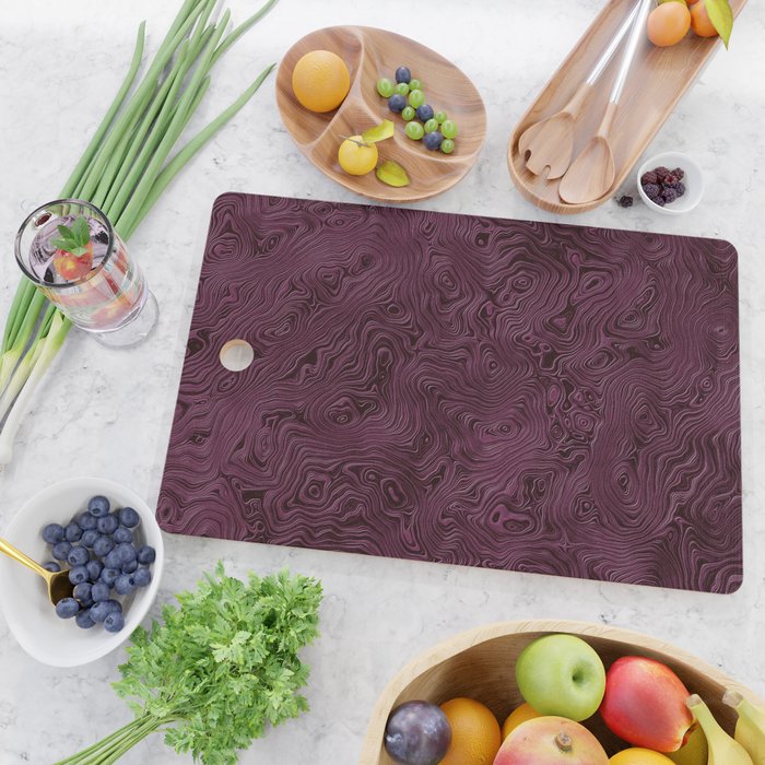 Royal Maroon Silk Moire Pattern Cutting Board Gallery Image 2
