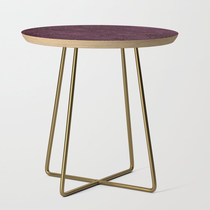 Royal Maroon Silk Moire Pattern Side Table Gallery Image 1