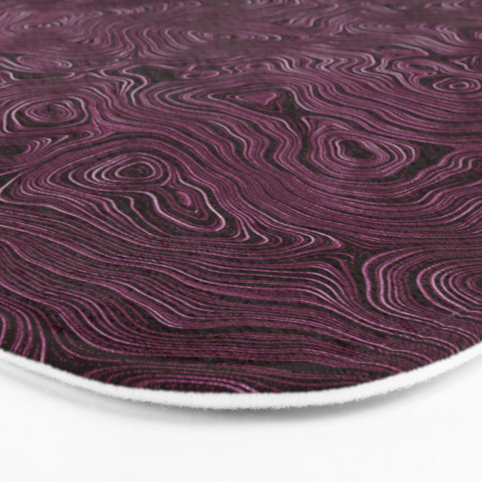 Royal Maroon Silk Moire Pattern Bath Mat Gallery Image 3