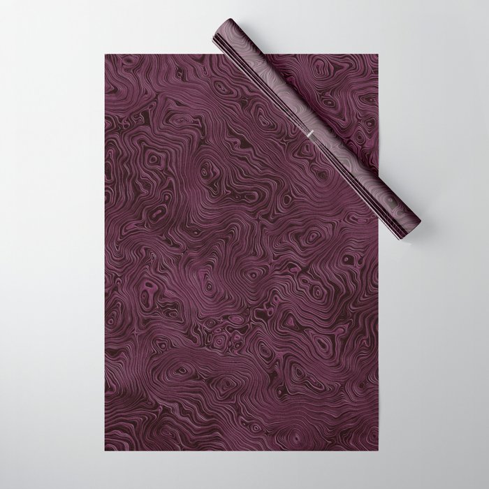 Royal Maroon Silk Moire Pattern Wrapping Paper Gallery Image 1