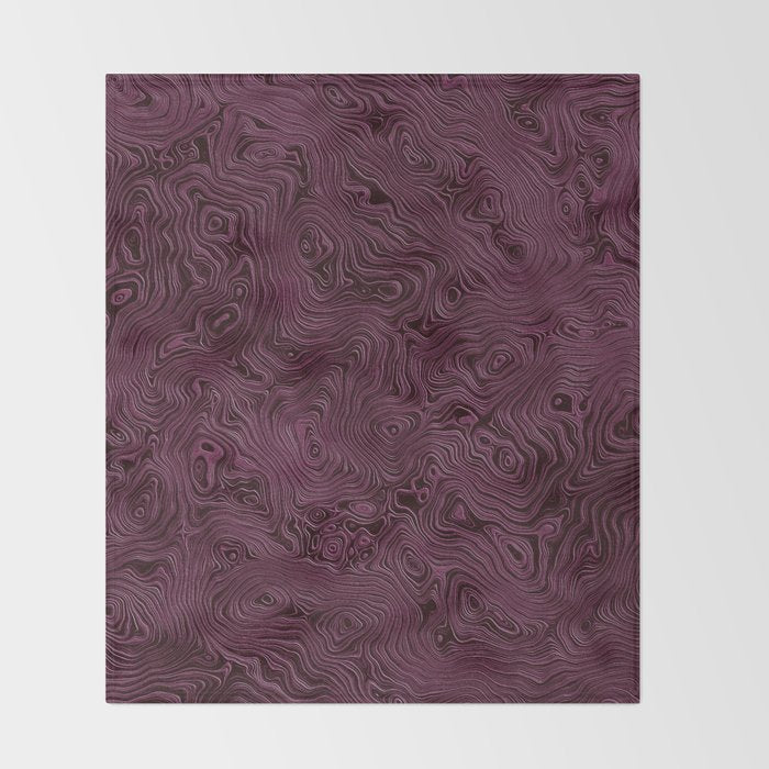 Royal Maroon Silk Moire Pattern Throw Blanket Gallery Image 2