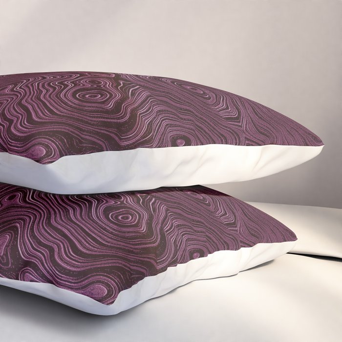Royal Maroon Silk Moire Pattern Pillow Sham Gallery Image 3