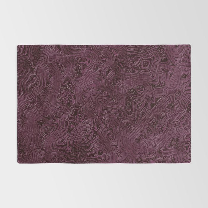 Royal Maroon Silk Moire Pattern Rug Gallery Image 2