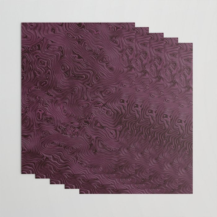 Royal Maroon Silk Moire Pattern Wrapping Paper Gallery Image 3