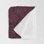 Royal Maroon Silk Moire Pattern Throw Blanket Gallery Image 3