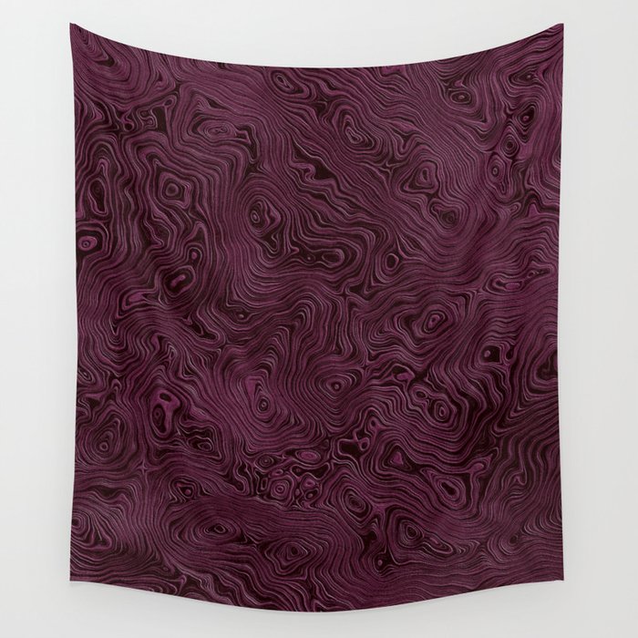 Royal Maroon Silk Moire Pattern Wall Tapestry Gallery Image 1