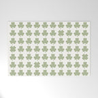 Clovers XXV Natural Green Botanical Pattern Welcome Mat Gallery Image 1