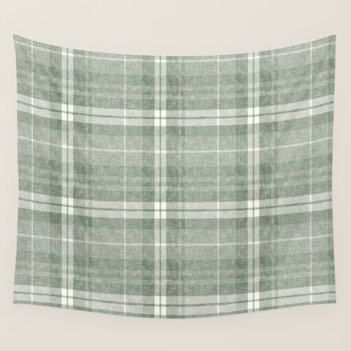fall plaid - sage Wall Tapestry Gallery Image 4