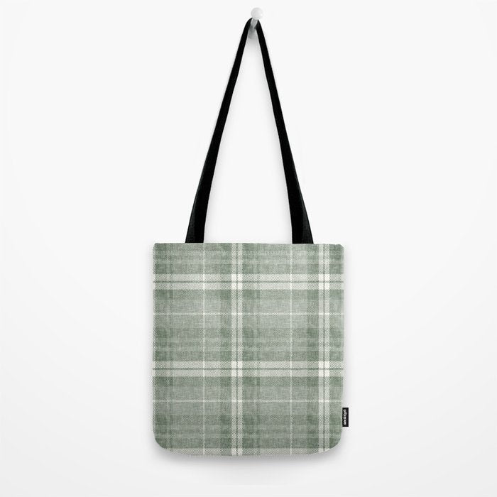 fall plaid - sage Tote Bag Gallery Image 2