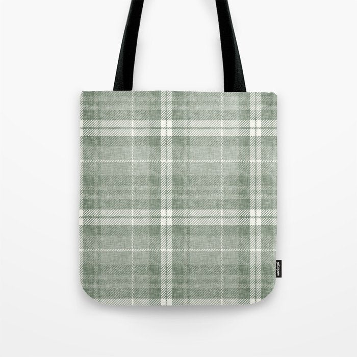 fall plaid - sage Tote Bag Gallery Image 1