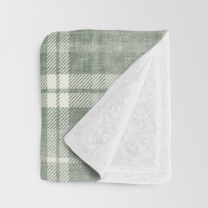 fall plaid - sage Throw Blanket Gallery Image 3
