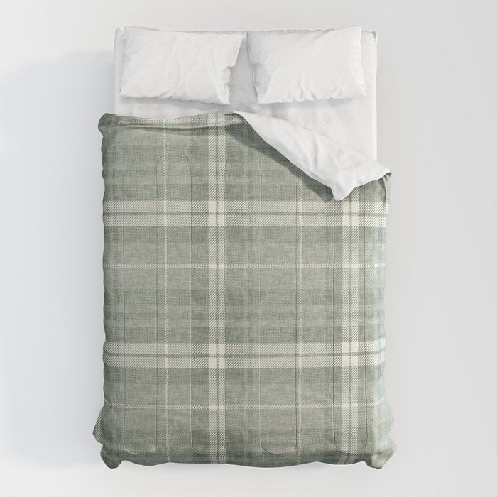 fall plaid - sage Comforter Gallery Image 6