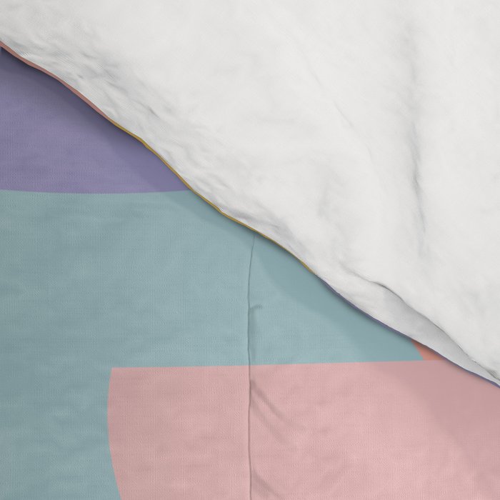 Lemons in Amalfi / Abstract shapes, Pink, Turquoise, Yellow, Lavender Comforter Gallery Image 4