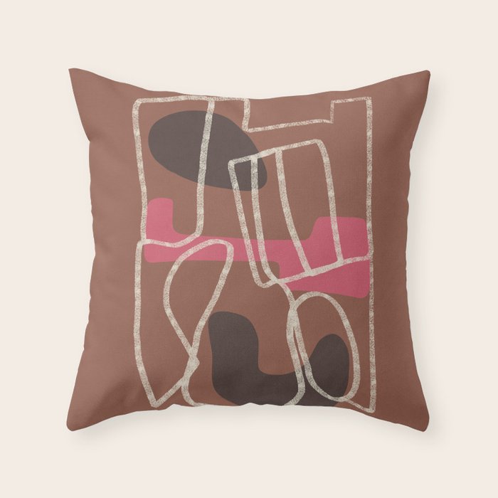 Organic Minimalist Layers 3 Throw Pillow Gallery Image 1