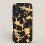 Tortoiseshell Pattern Warm Amber and Black Organic Spots iPhone Case Gallery Image 1