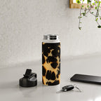 Tortoiseshell Pattern Warm Amber and Black Organic Spots Water Bottle Gallery Image 4