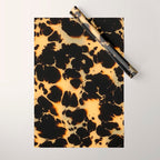 Tortoiseshell Pattern Warm Amber and Black Organic Spots Wrapping Paper Gallery Image 1